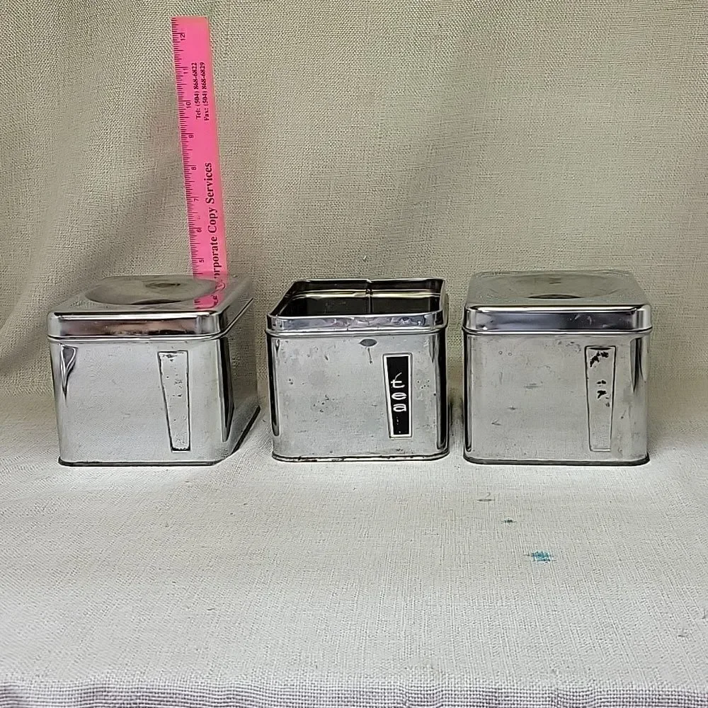 3‎ Lincoln Beauty Ware canisters 1 Canette canister and spoonrest